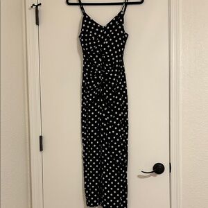 Zara Black and White Polka Dot Midi Dress